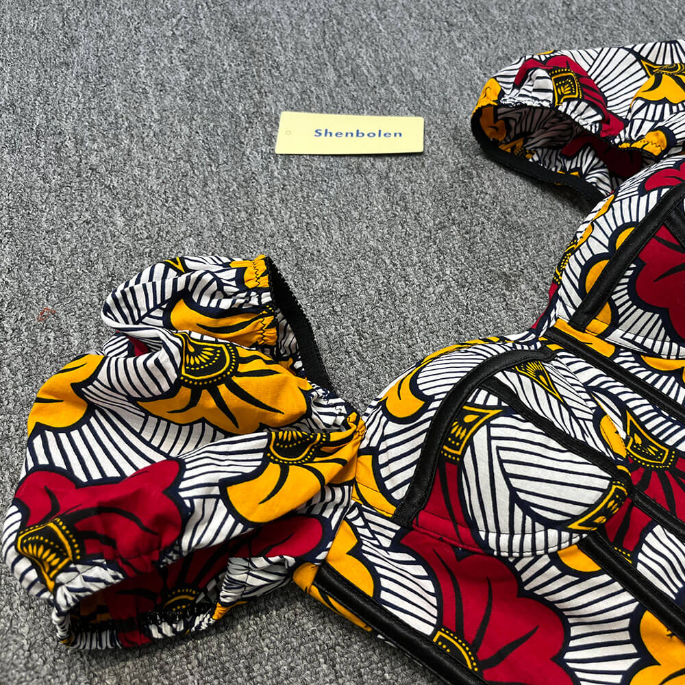 Handmade African Print Lace-Up Corset