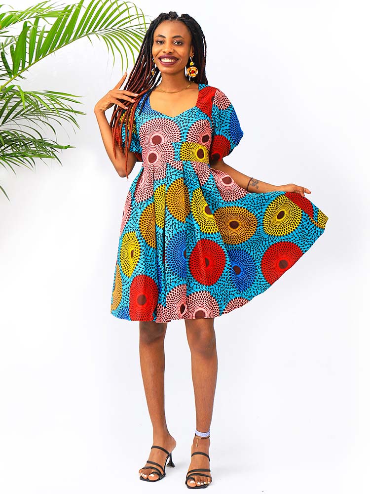 African Print Midi Dress