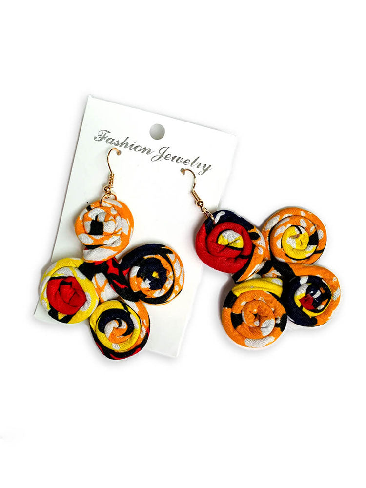 African Print Fabric Earring1