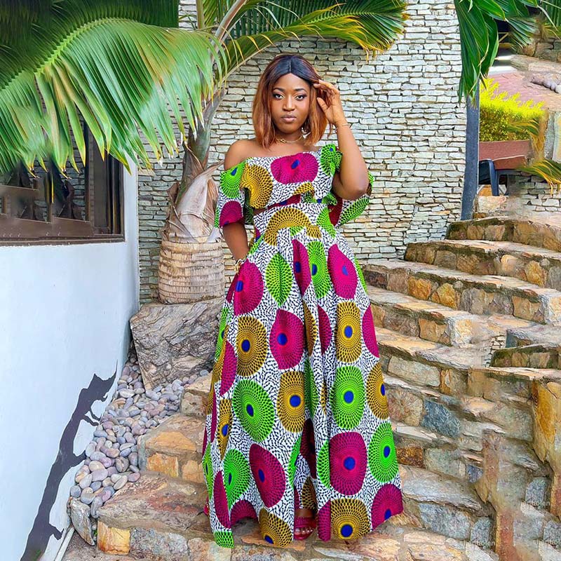 African Print Skirts Ankara Off Shoulder Set 2 Piece